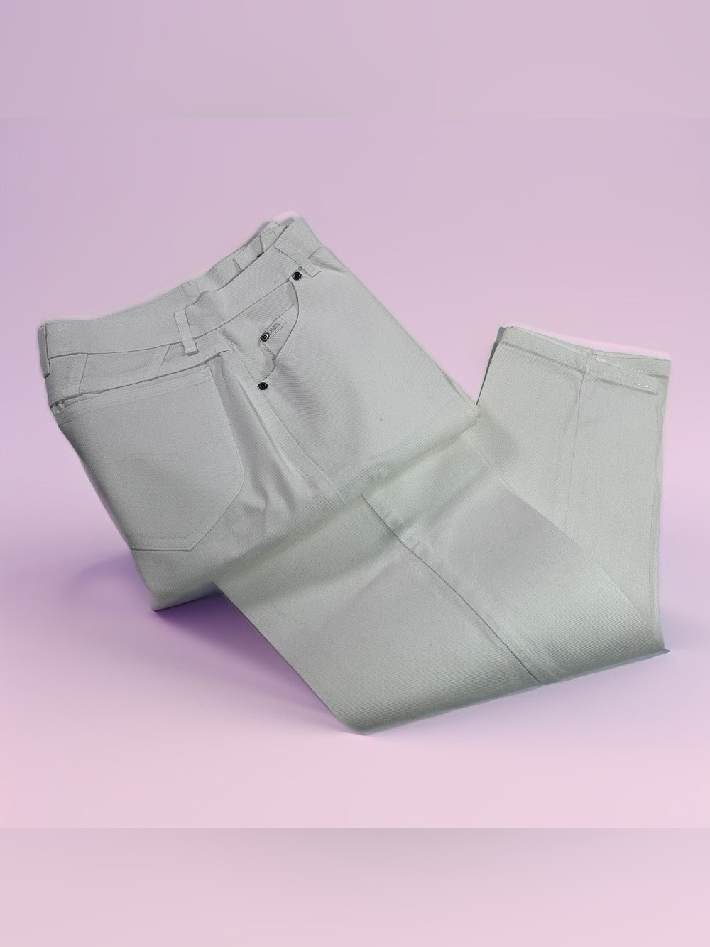 Vintage 80s USA Lee Riders Pleated High Waist White Jeans Size 10 MED 27x30